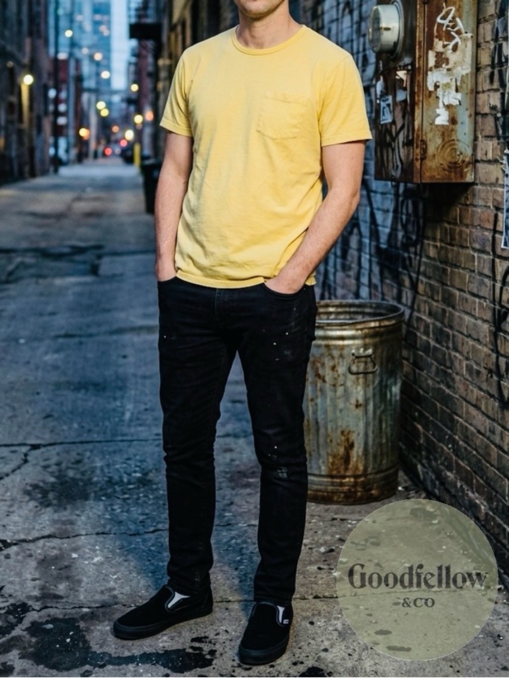 Goodfellow & Co Yellow Short Sleeve Pocket Tee for Men